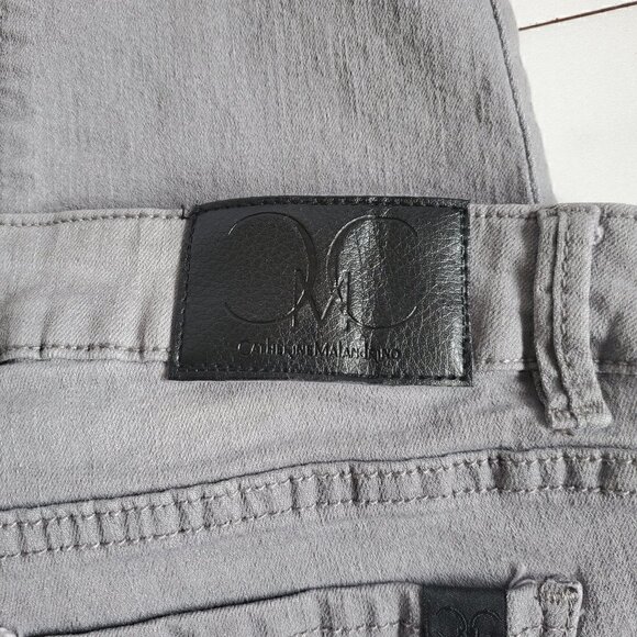 Catherine Malandrino Gray Denim Skinny Jeans with Floral Art - Picture 8 of 14